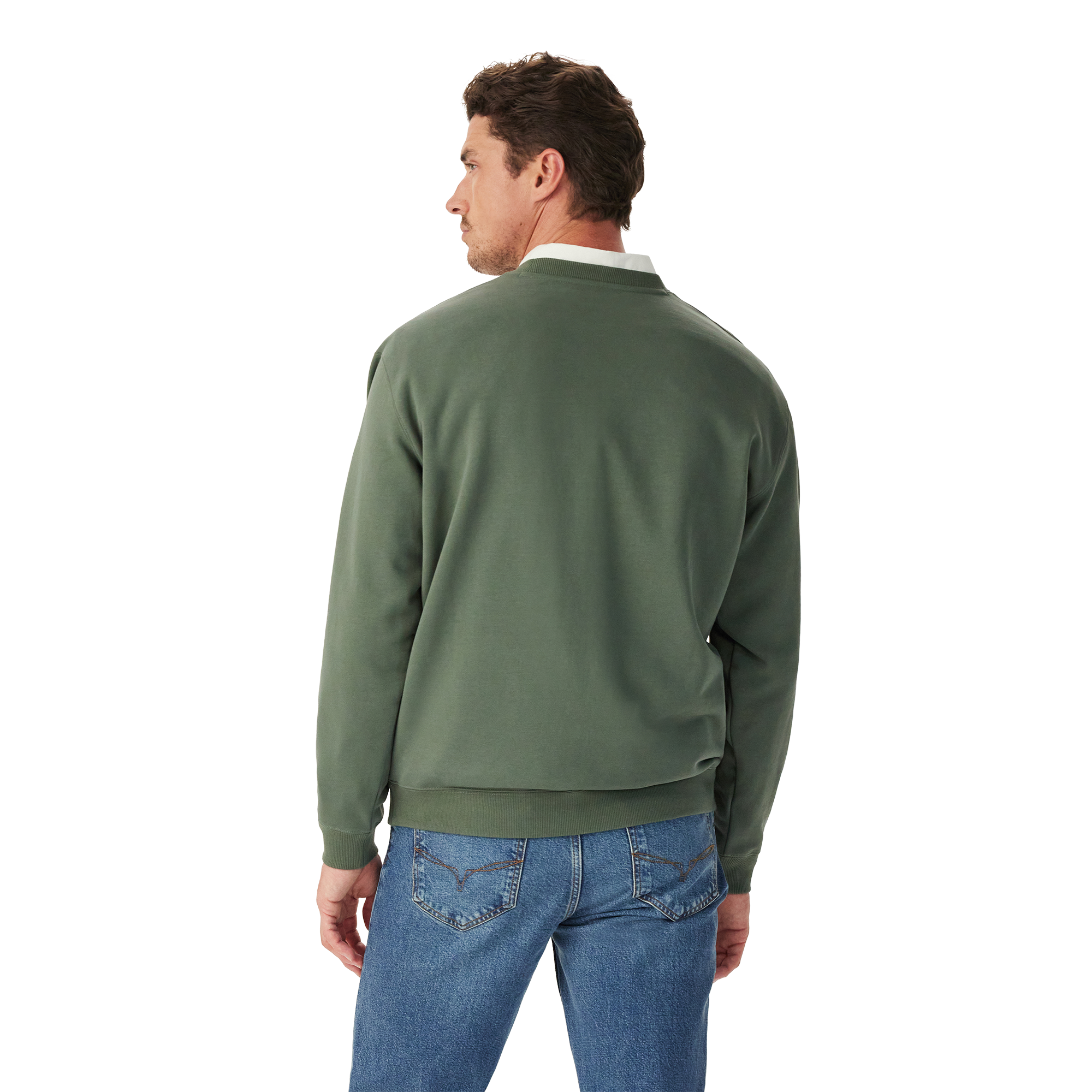 R.M.Williams Mens Heritage Crew Sweatshirt (KCU00BB04) Spruce Green