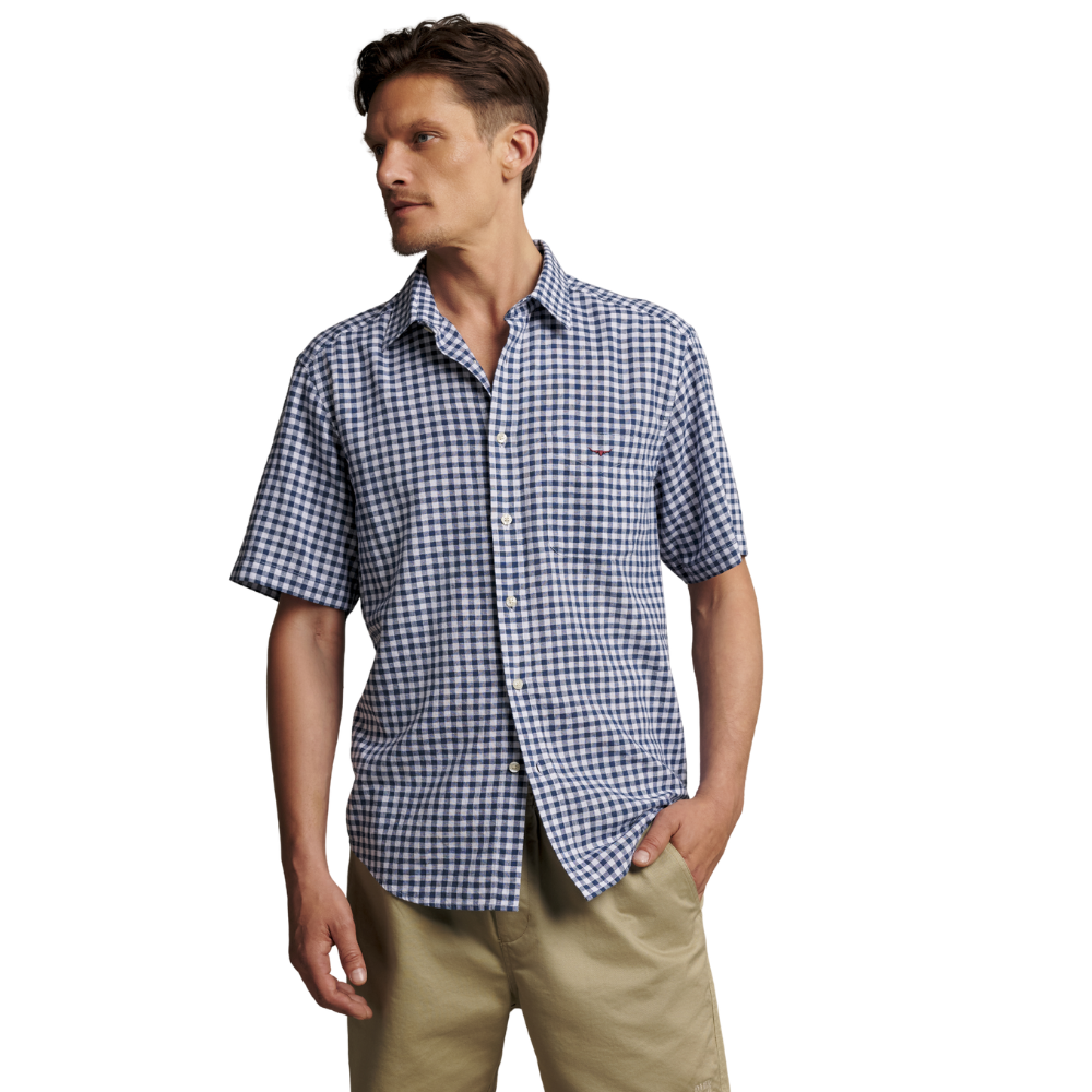 R.M.Williams Mens Johnson S/S Check Shirt (SHF11CL01) Navy