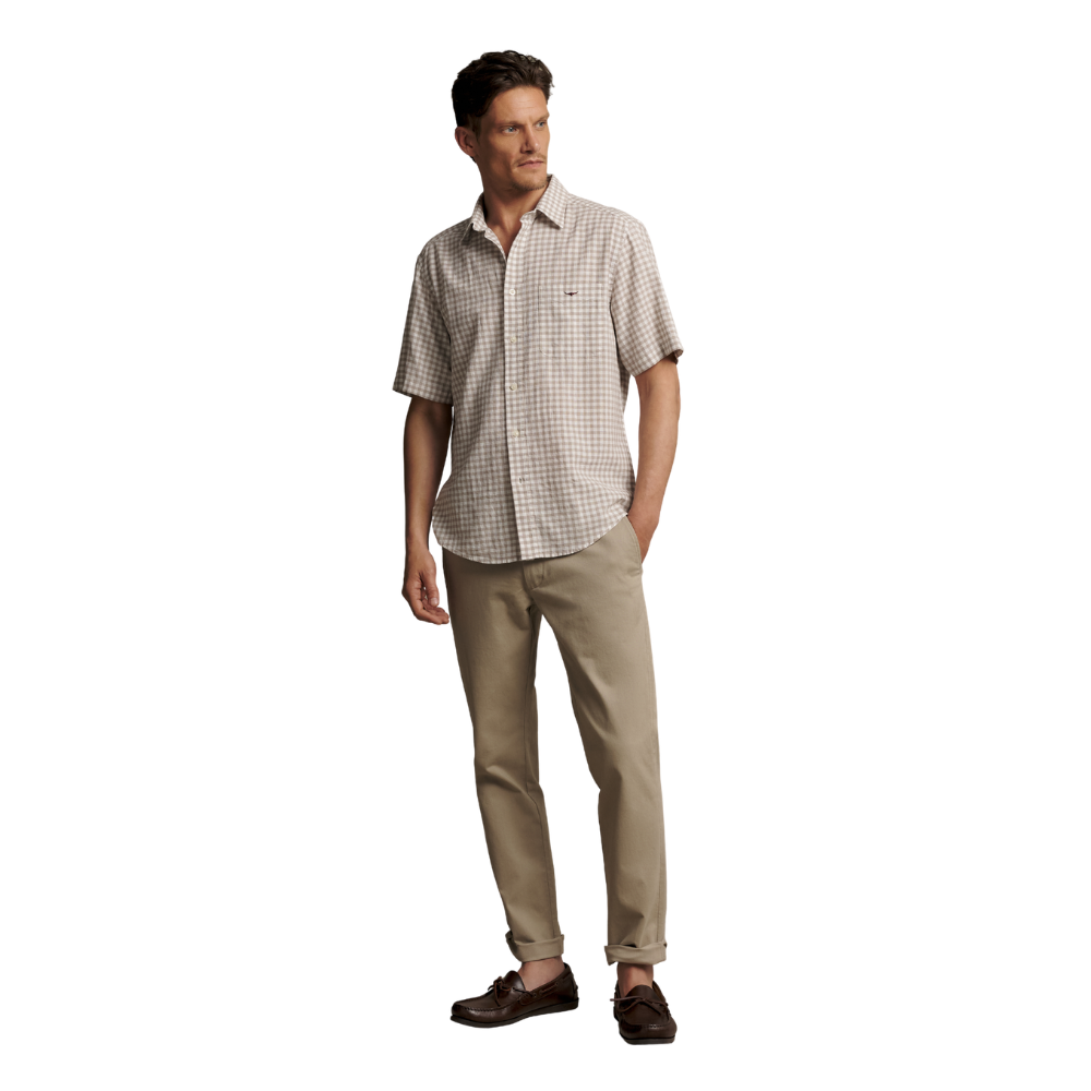R.M.Williams Mens Johnson S/S Check Shirt (SHF11CL01) Tan