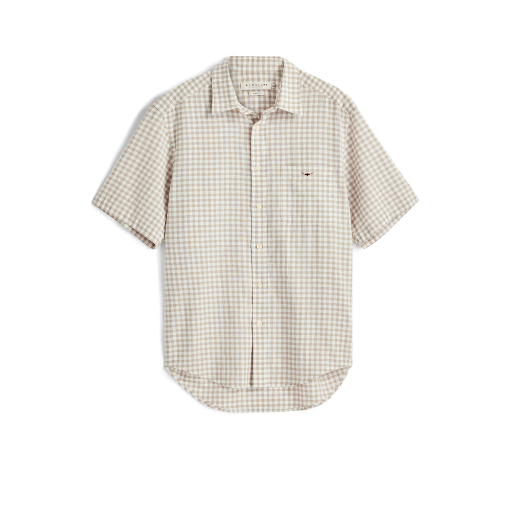 R.M.Williams Mens Johnson S/S Check Shirt (SHF11CL01) Tan