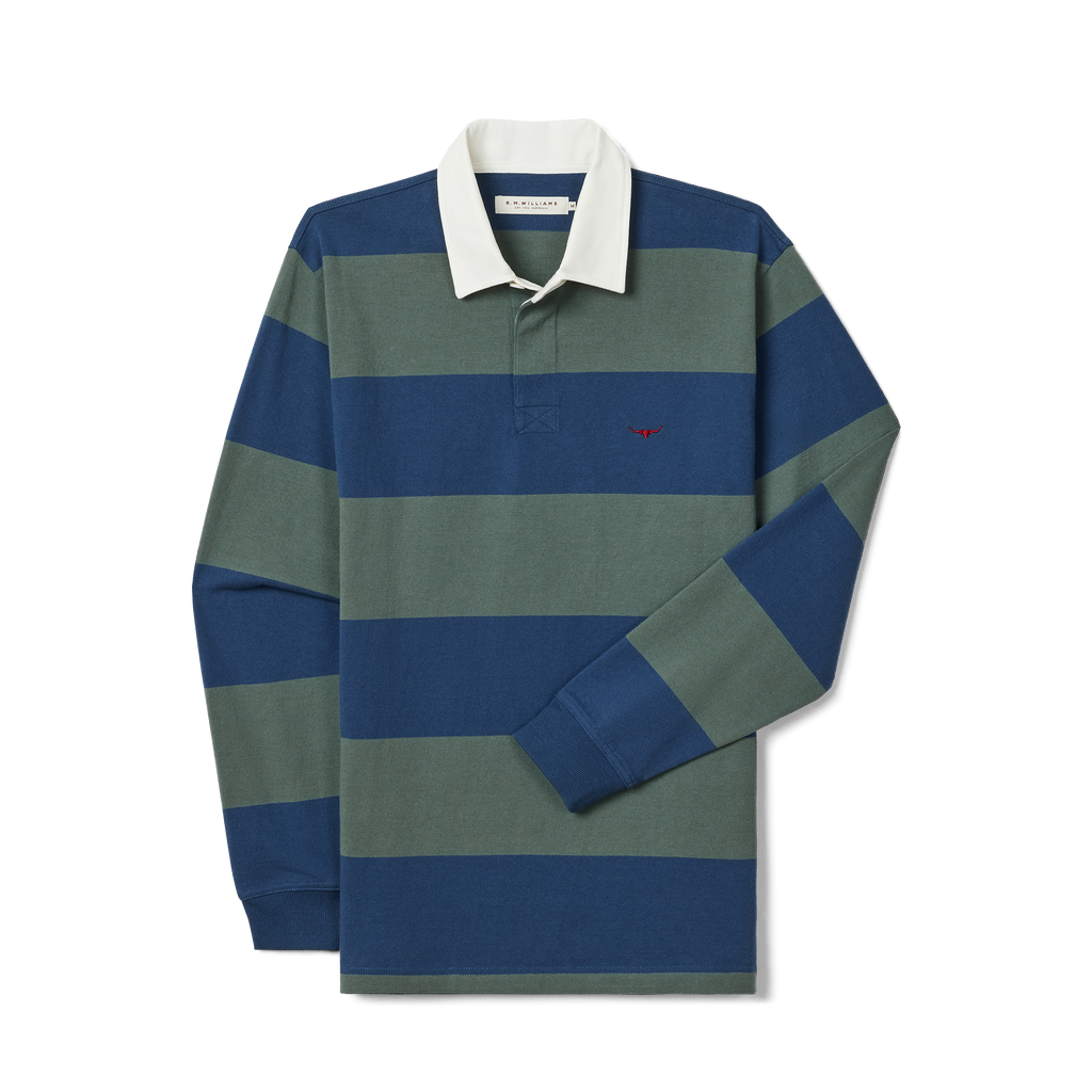 R.M.Williams Mens Jones Stripe Rugby (KR200RJ16) Ensign Blue