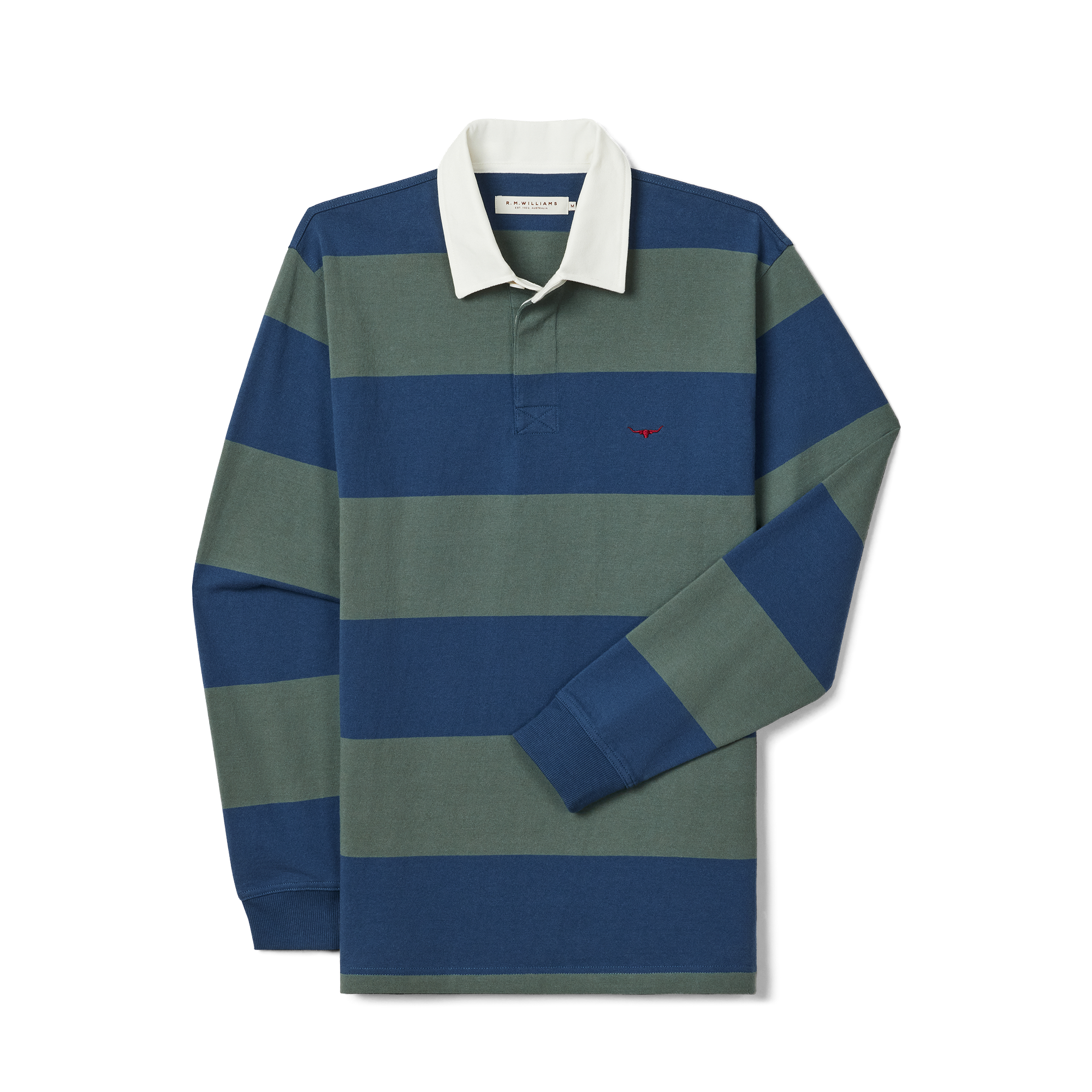 R.M.Williams Mens Jones Stripe Rugby (KR200RJ16) Ensign Blue