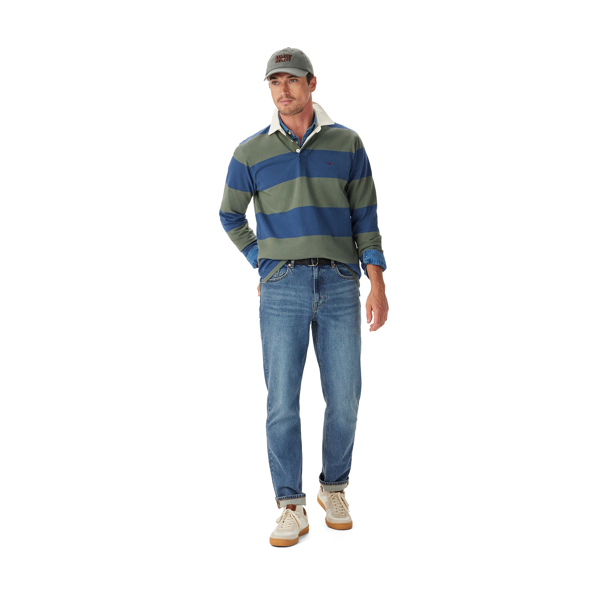 R.M.Williams Mens Jones Stripe Rugby (KR200RJ16) Ensign Blue