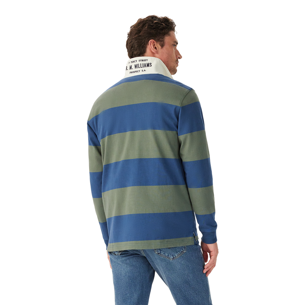 R.M.Williams Mens Jones Stripe Rugby (KR200RJ16) Ensign Blue