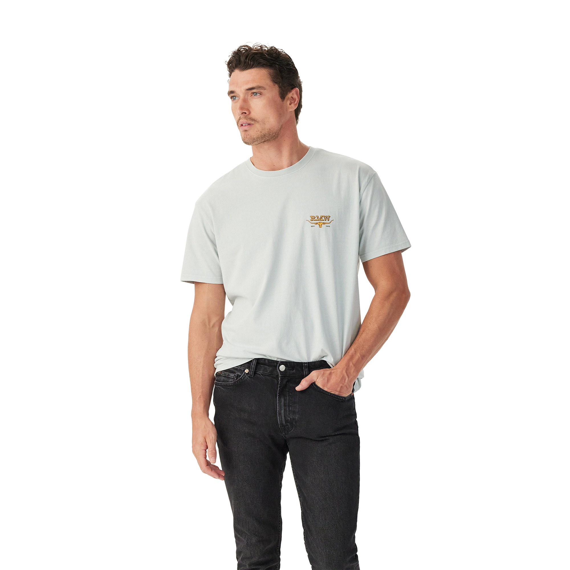 R.M.Williams Mens Louth S/S Tee (KDU10JE05) Salt