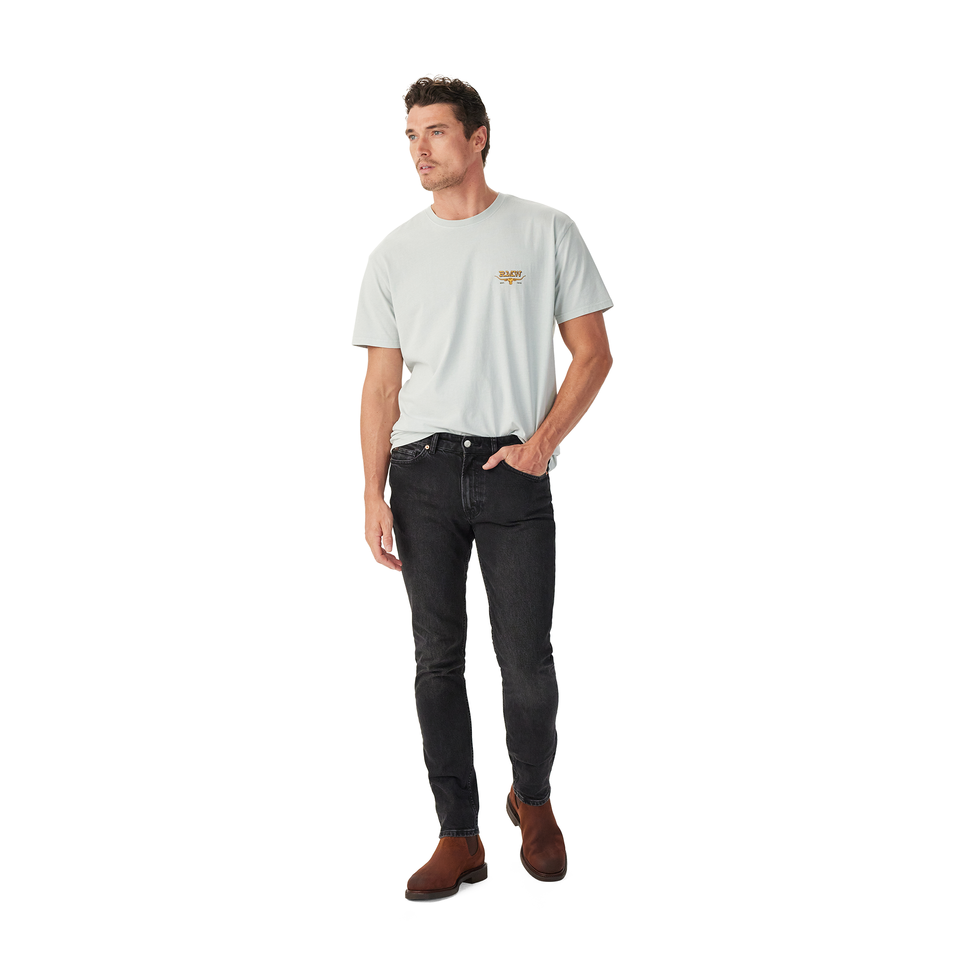 R.M.Williams Mens Louth S/S Tee (KDU10JE05) Salt