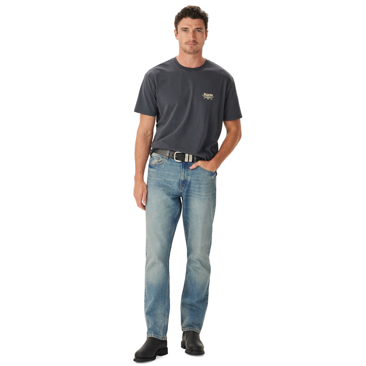 R.M.Williams Mens Louth S/S Tee (KDU10JE05) Vintage Black