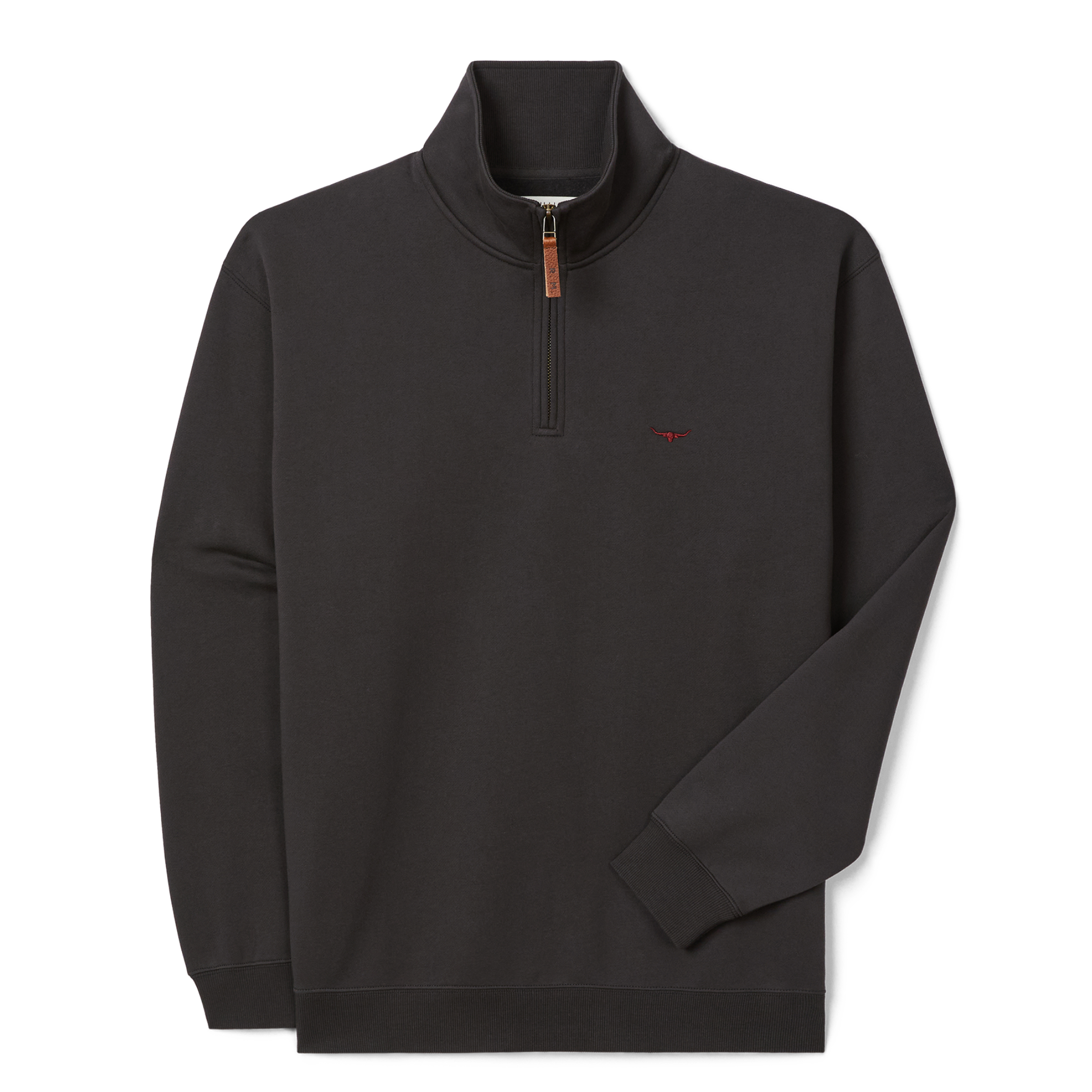R.M.Williams Mens Mulyungarie 1/4 Zip Sweatshirt (KZU00BB03) Charcoal Flat Lay