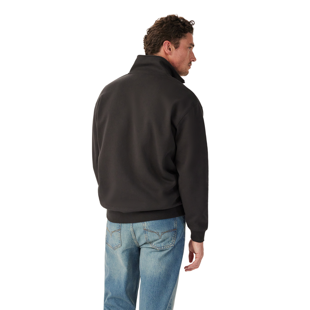 R.M.Williams Mens Mulyungarie 1/4 Zip Sweatshirt (KZU00BB03) Charcoal 3-4 Back