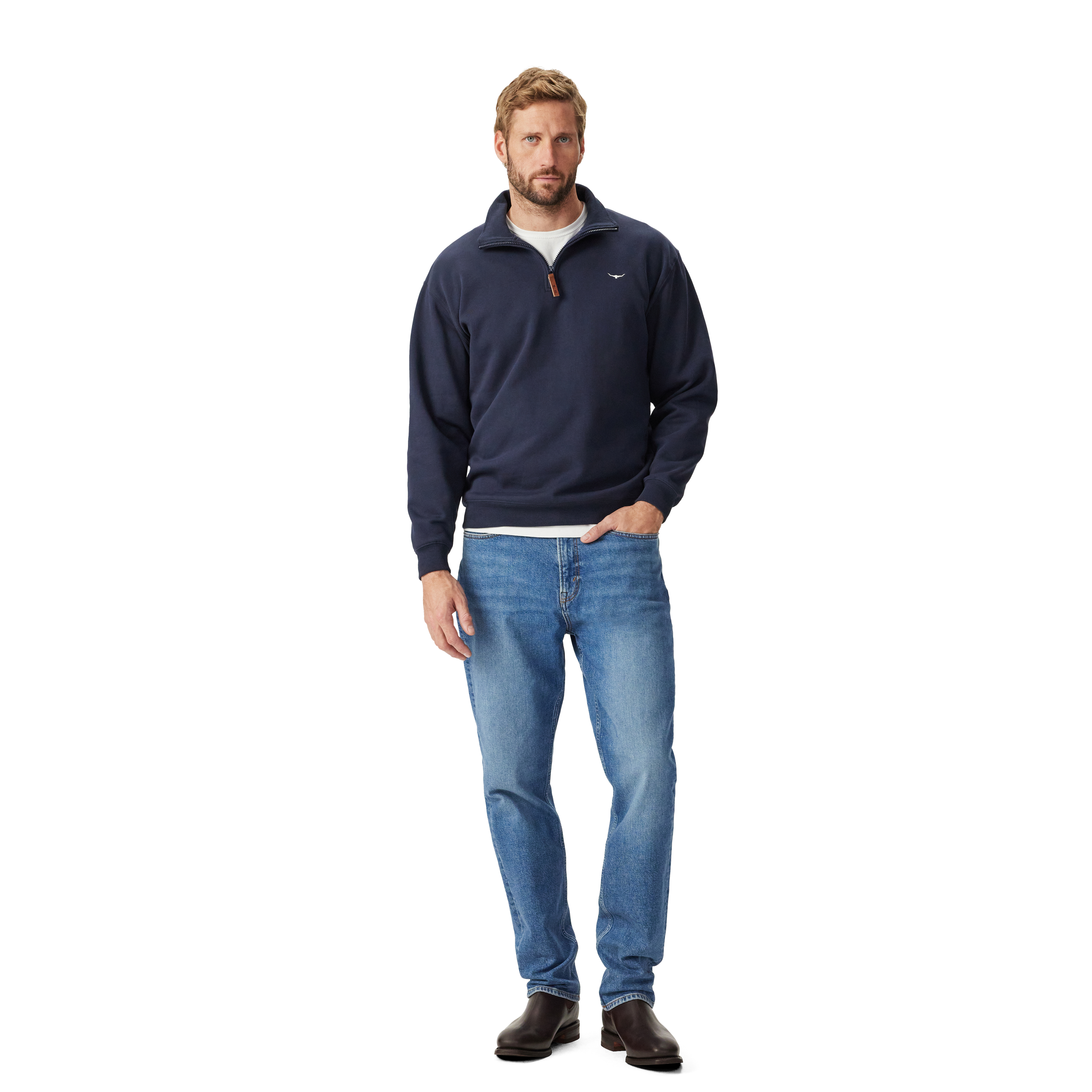 R.M.Williams Mens Mulyungarie Fleece (KZ400FL4502) Navy Full Length