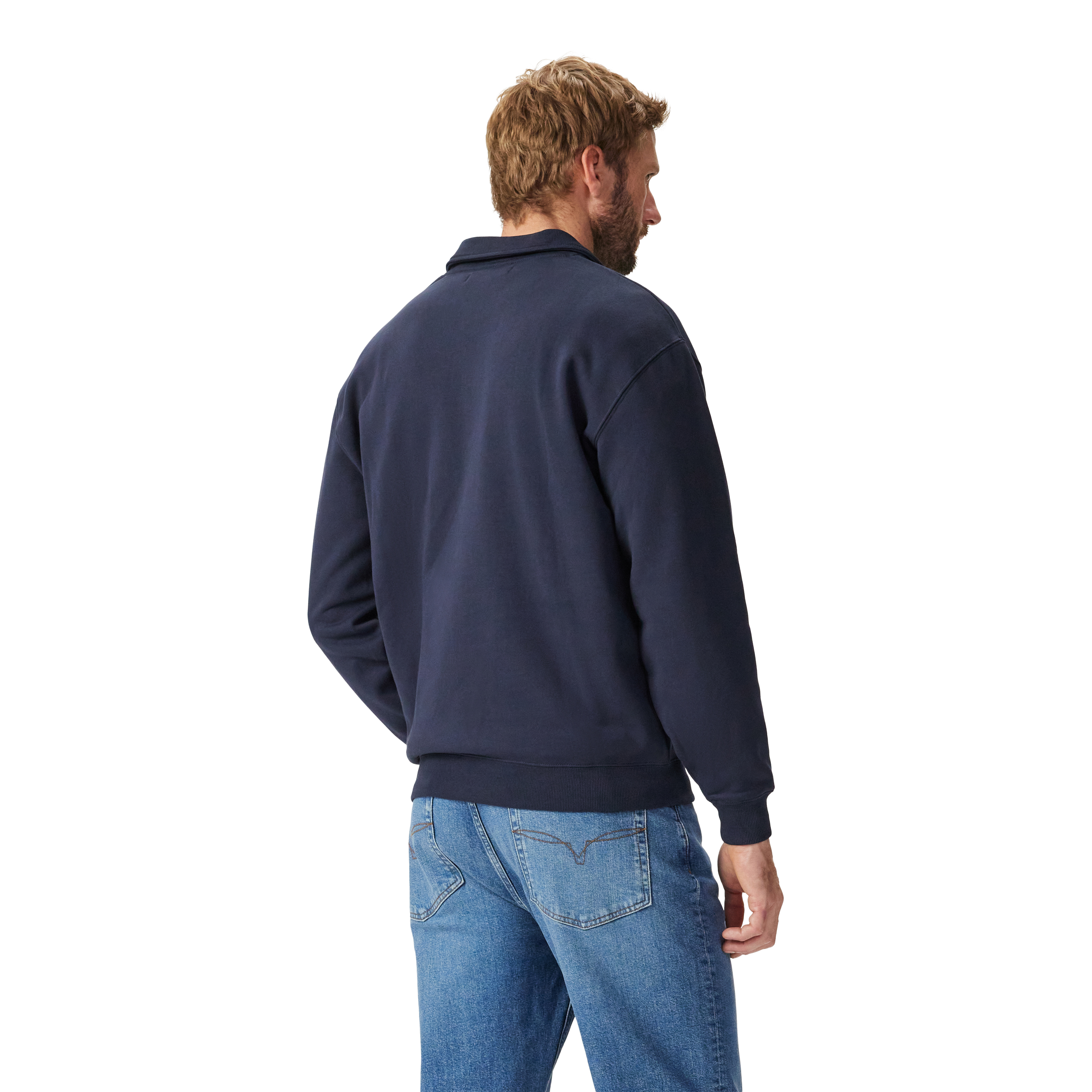 R.M.Williams Mens Mulyungarie Fleece (KZ400FL4502) Navy 3-4 Back View