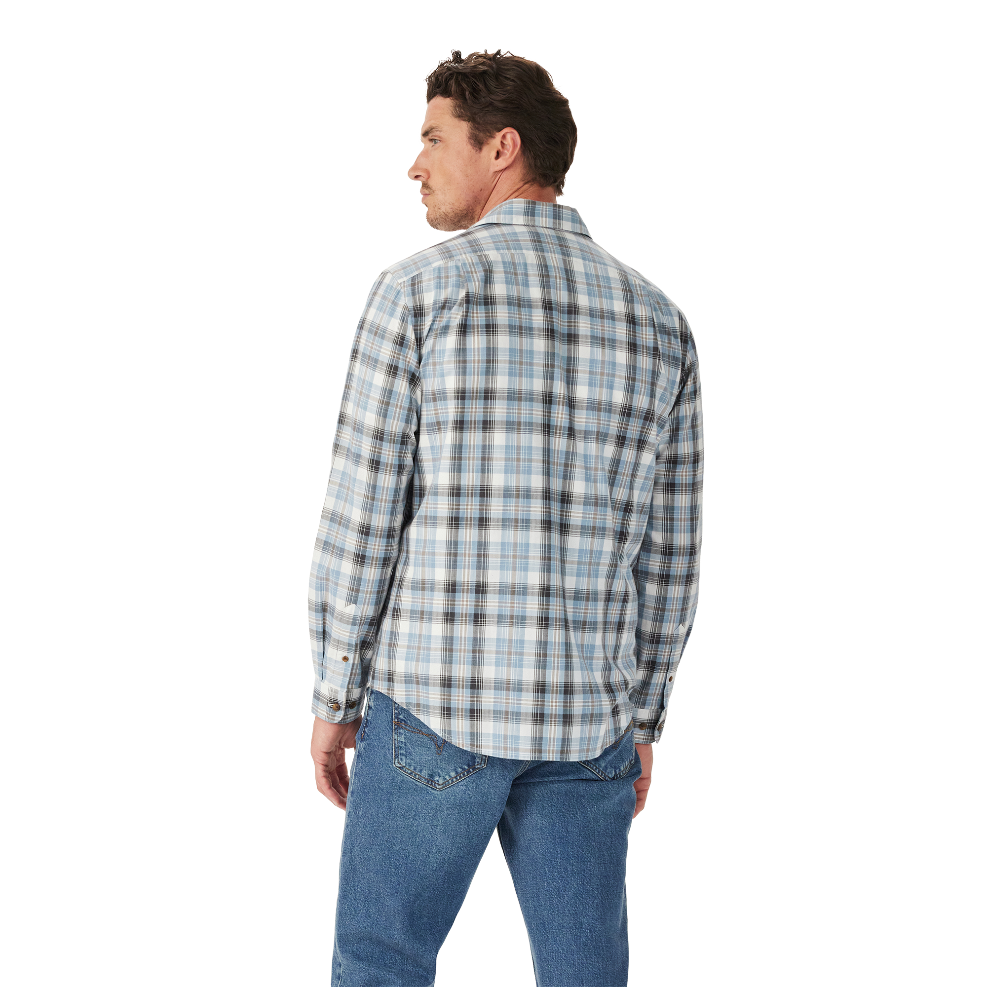R.M.Williams Mens O'Connell Check L/S Shirt (SH201BS02) White