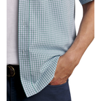 R.M.Williams Mens Quinn Poplin S/S Check Shirt (SHF11PS02) Green