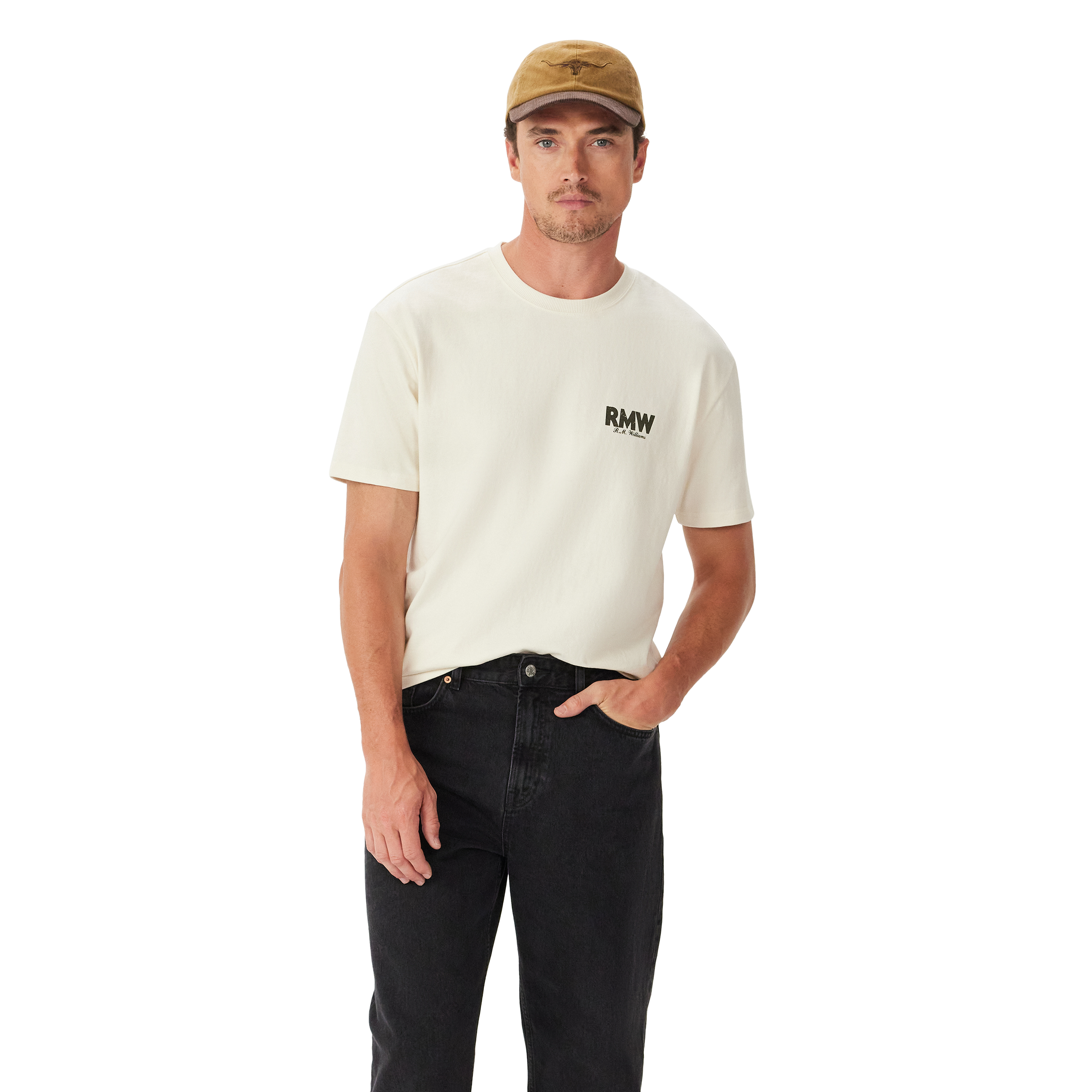 R.M.Williams Mens Rider S/S Tee (KDU10RJ02) Vintage White