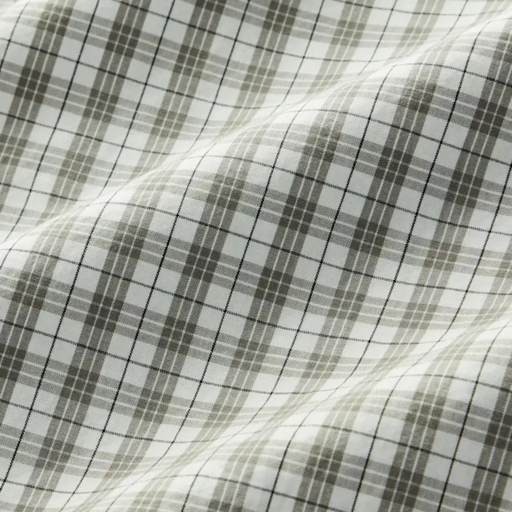 R.M.Williams Mens Winton Poplin S/S Check Shirt (SHF11PS01) White