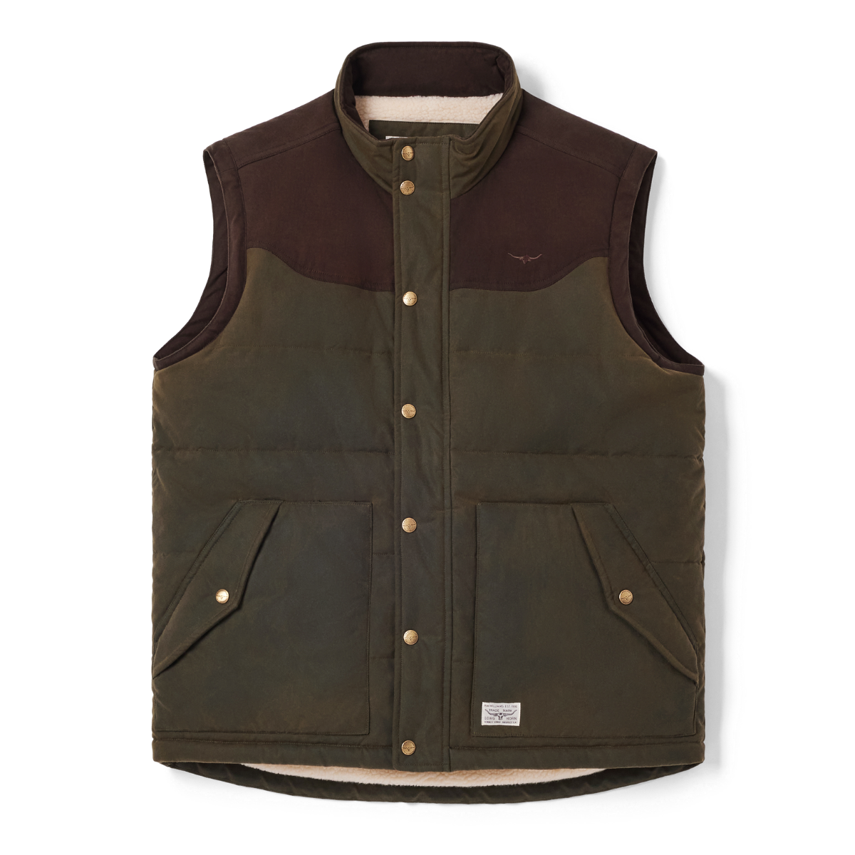 R.M.Williams Mens Yambulla Waxed Vest (JV233WA01) Dark Khaki