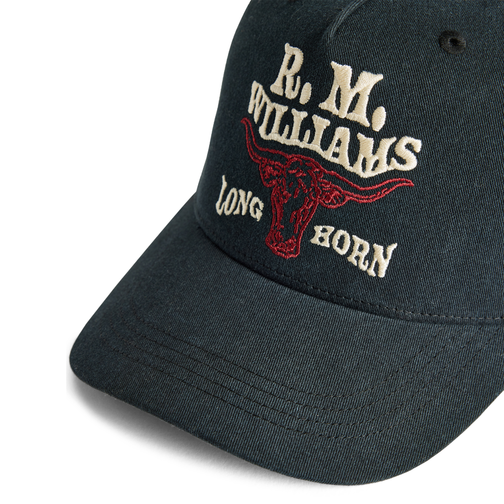 R.M.Williams  RMW Longhorn Trucker Cap (ACX9OCT06) Black Wash