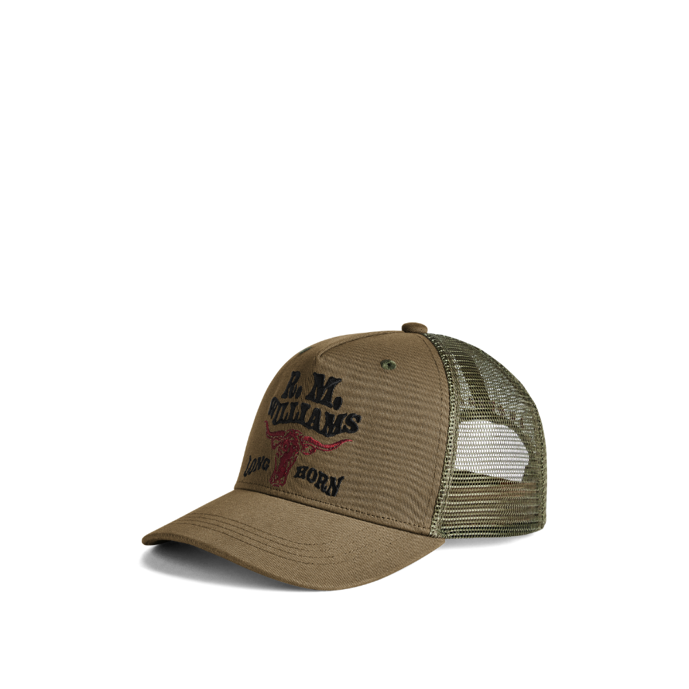 R.M.Williams  RMW Longhorn Trucker Cap (ACX9OCT06) Dark Olive