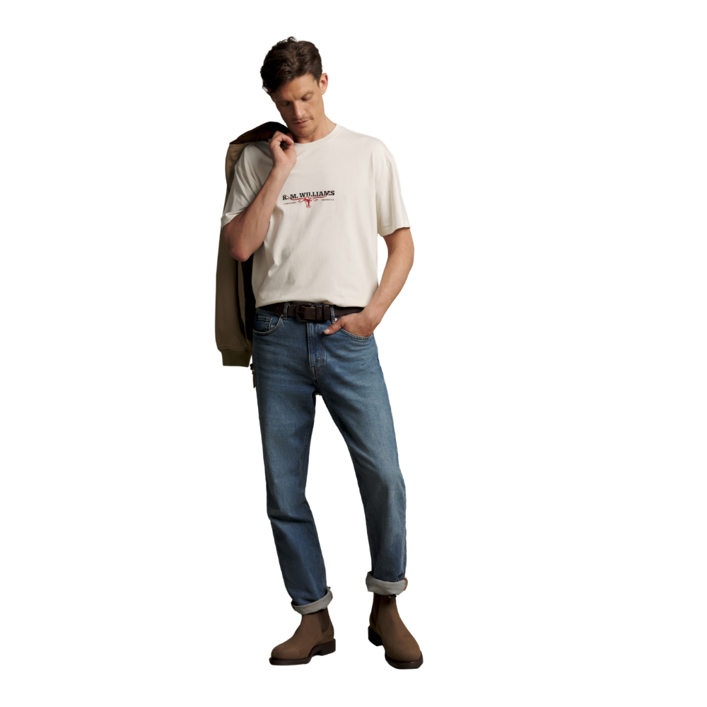 R.M.Williams Unisex Holt S/S Tee (KDU10JE19) Vintage White