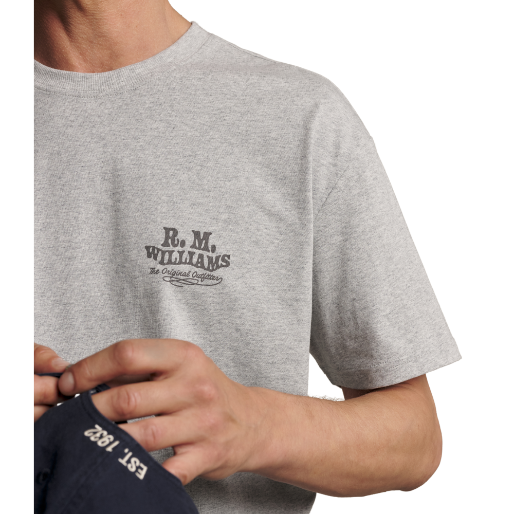 R.M.Williams Unisex Kandos S/S Tee (KDU10JE20) Grey Marle