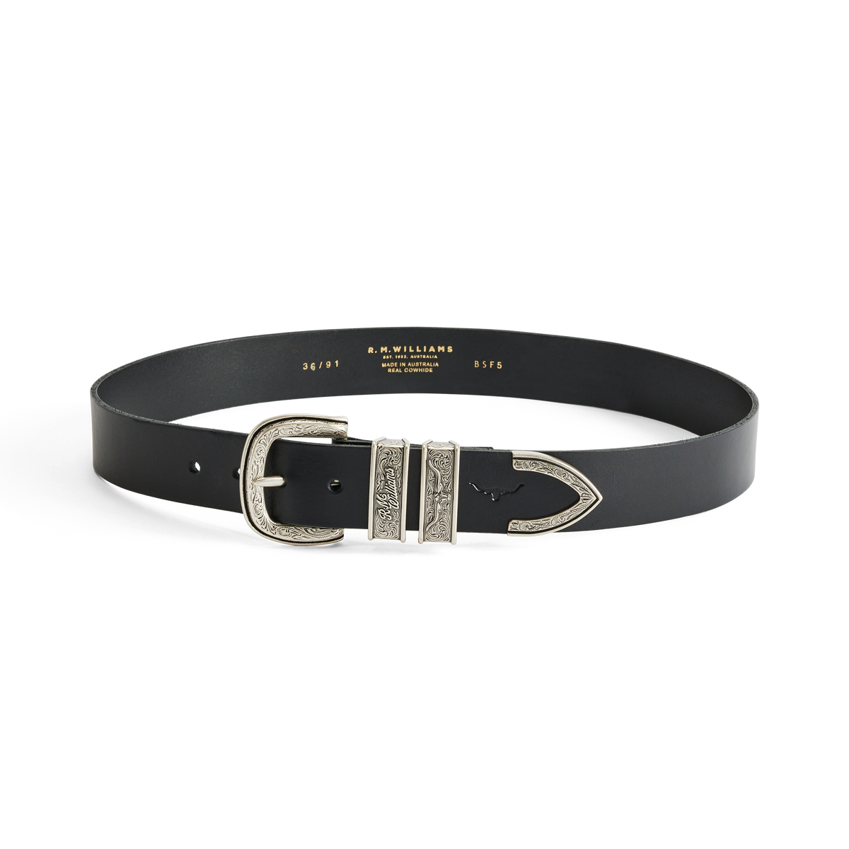 R.M.Williams Western Drover Belt (BSF5DCH02) Black