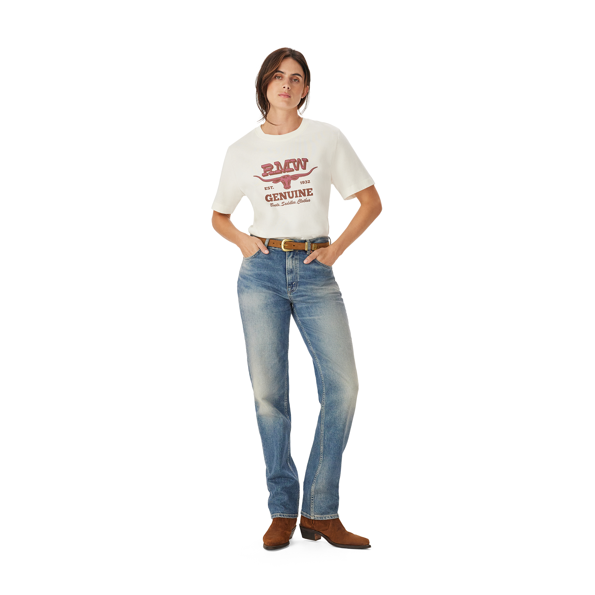 R.M.Williams Womens Louth S/S Tee (KDR10JE37) White