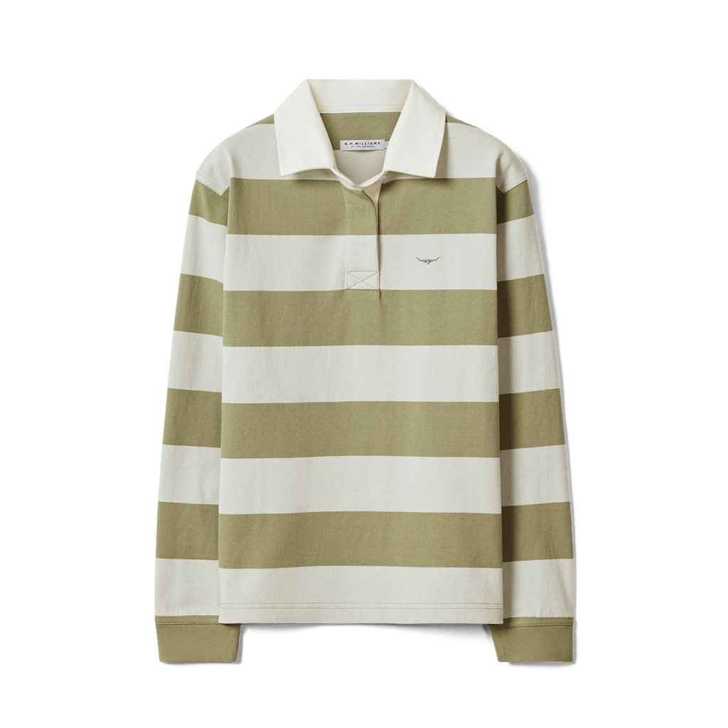 R.M.Williams Womens Narran Stripe Rugby (KRR00RJ01) Lichen