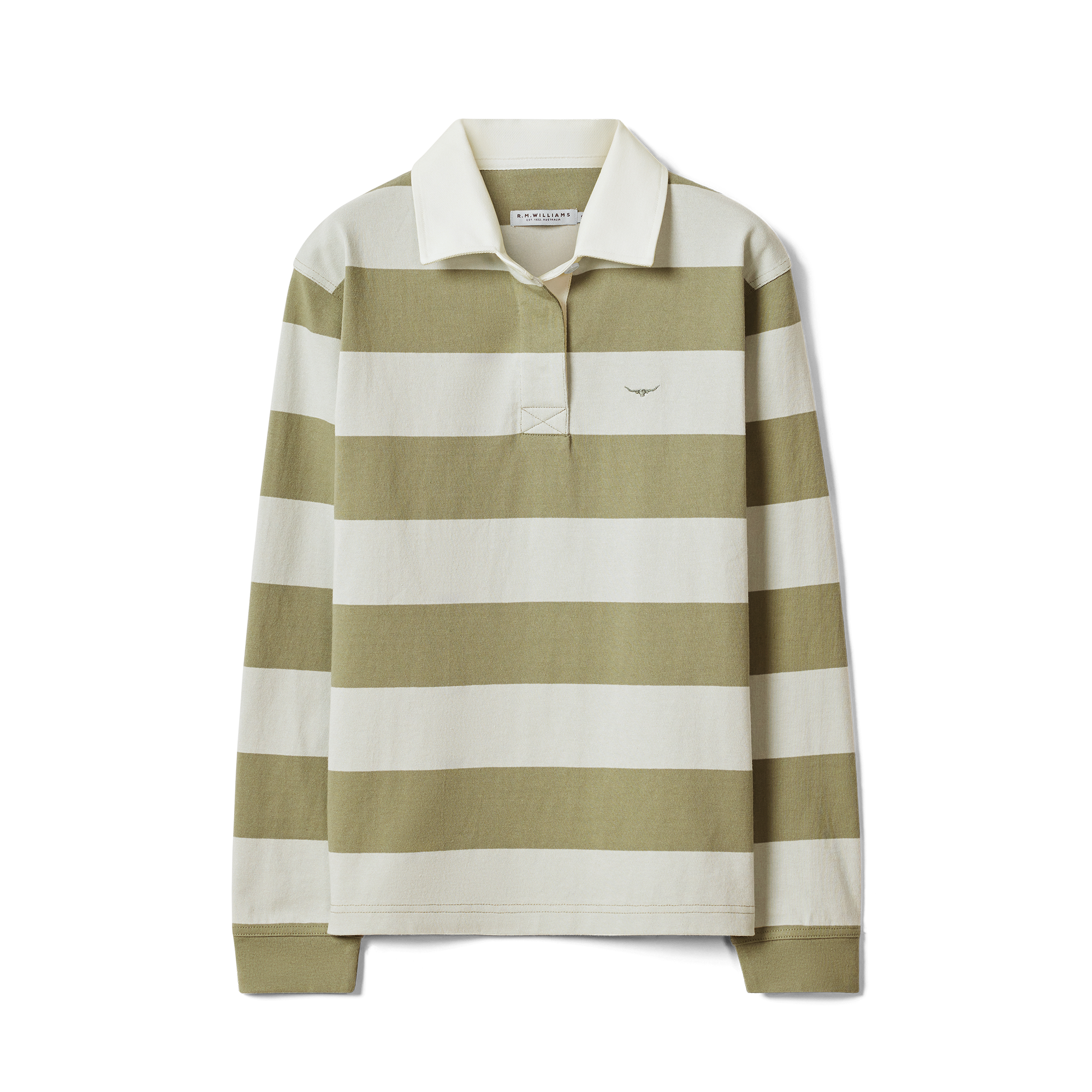 R.M.Williams Womens Narran Stripe Rugby (KRR00RJ01) Lichen