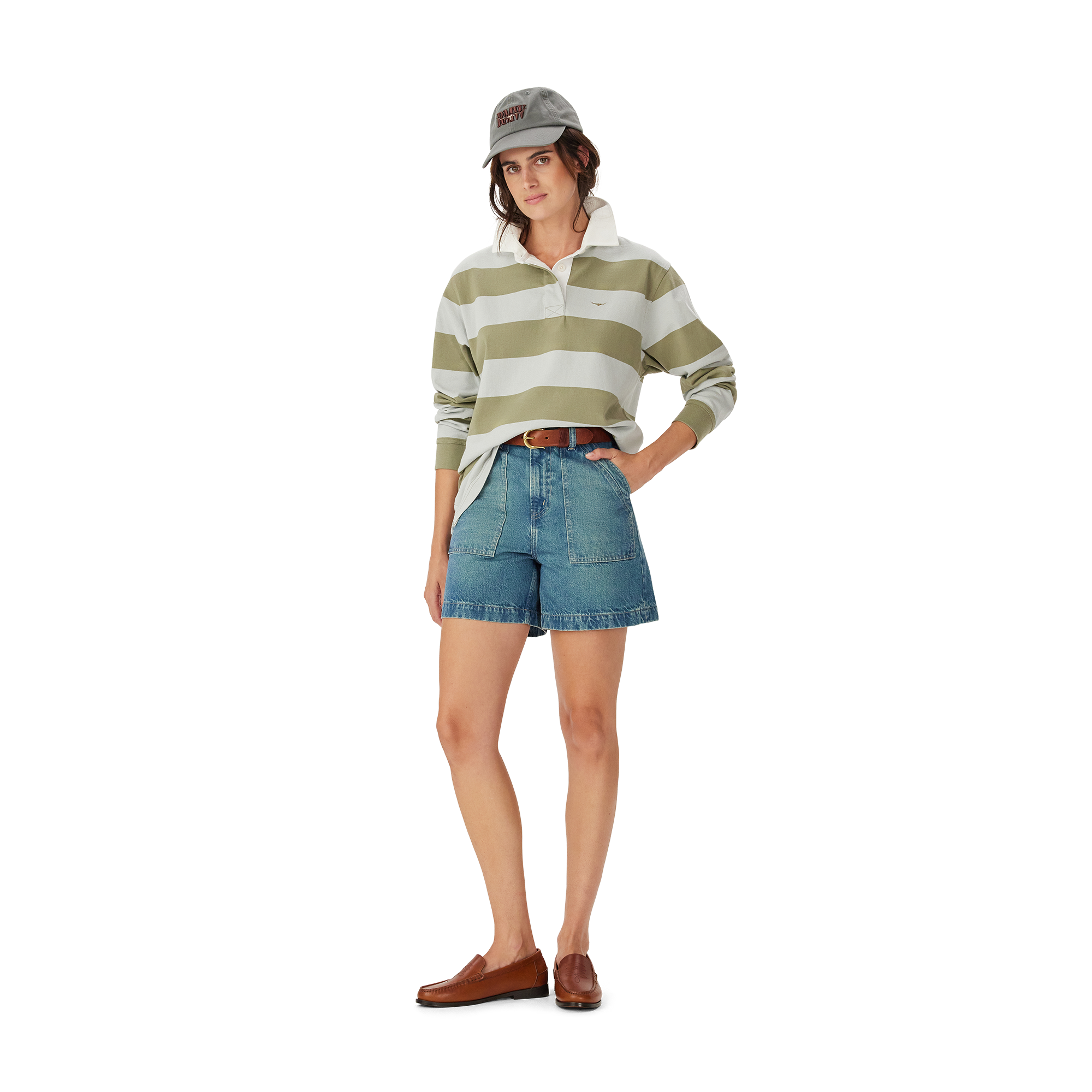 R.M.Williams Womens Narran Stripe Rugby (KRR00RJ01) Lichen