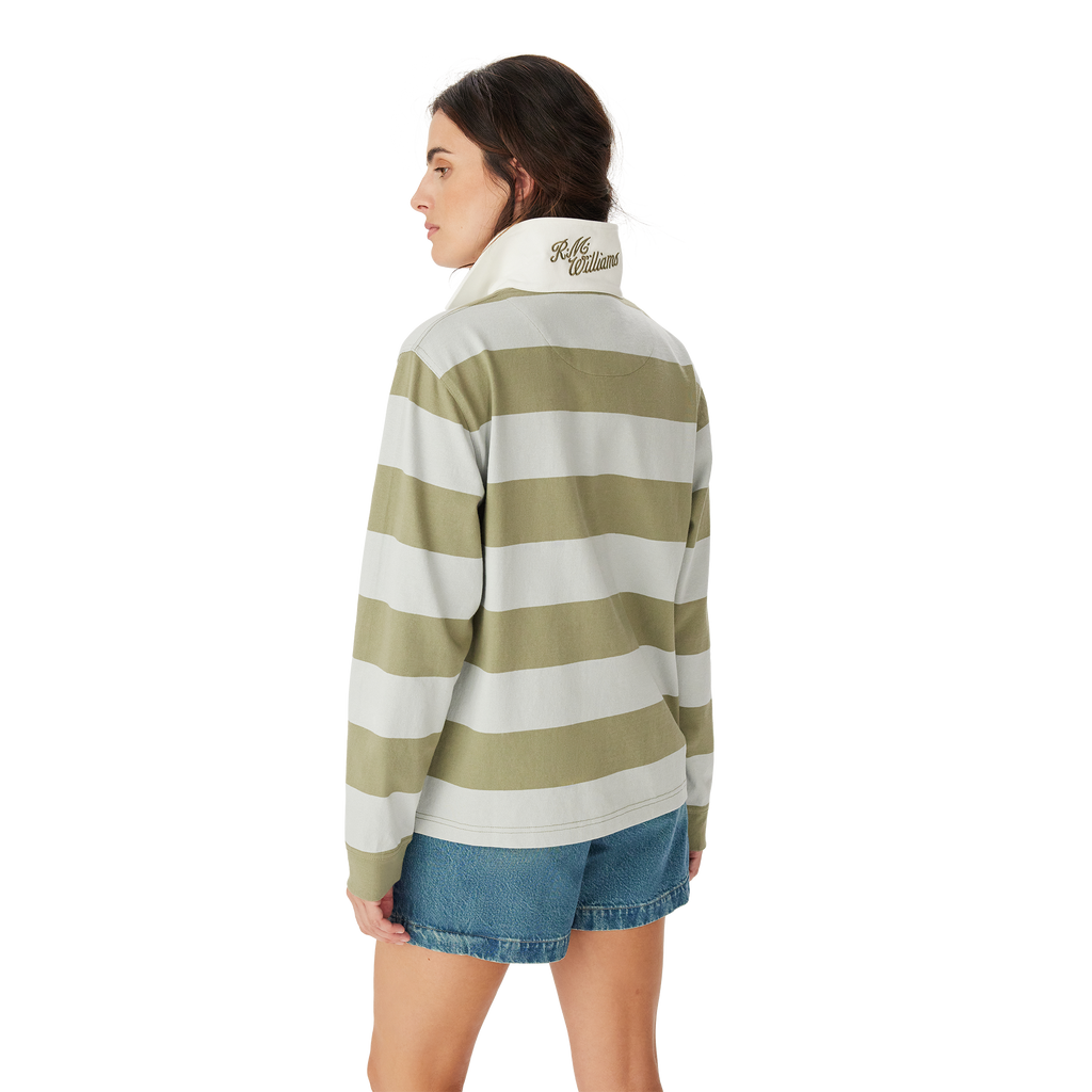 R.M.Williams Womens Narran Stripe Rugby (KRR00RJ01) Lichen