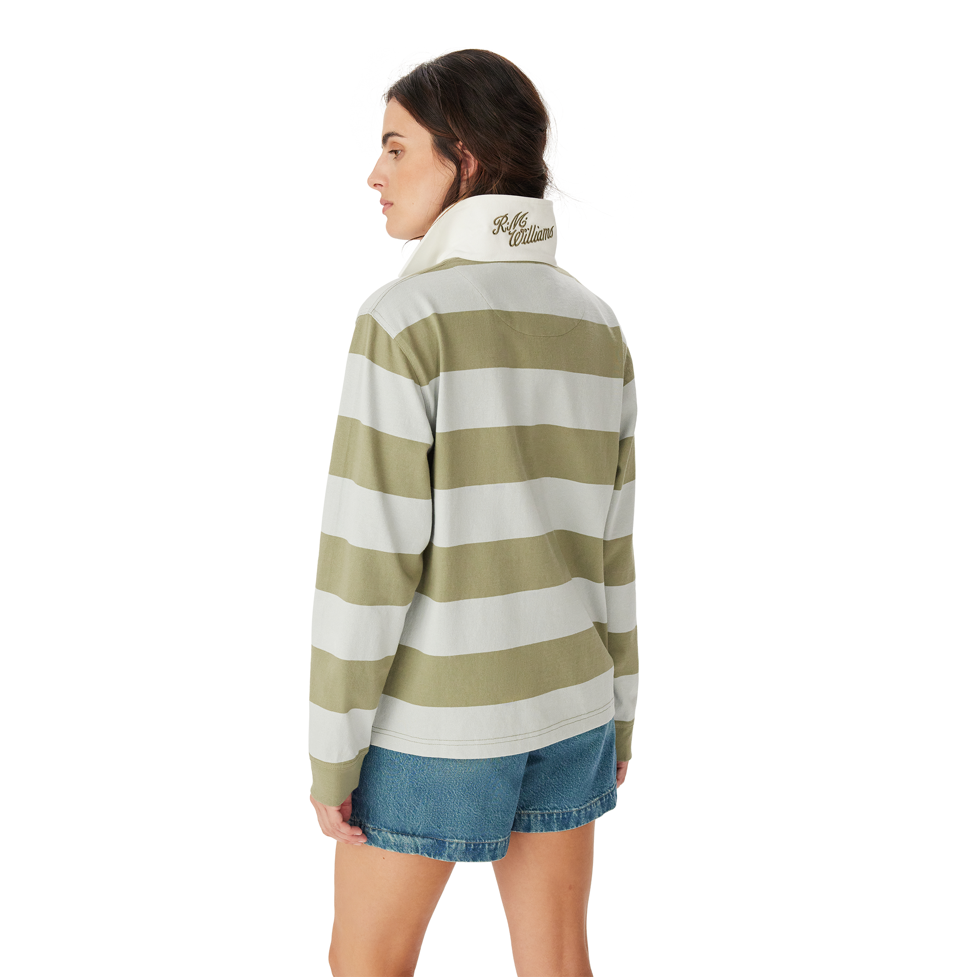 R.M.Williams Womens Narran Stripe Rugby (KRR00RJ01) Lichen