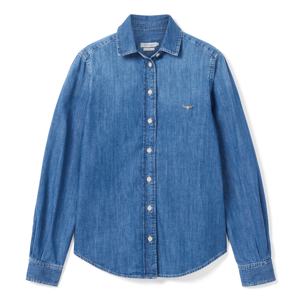 R.M.Williams Womens Olney Denim L/S Shirt (SH600DE01) Indigo