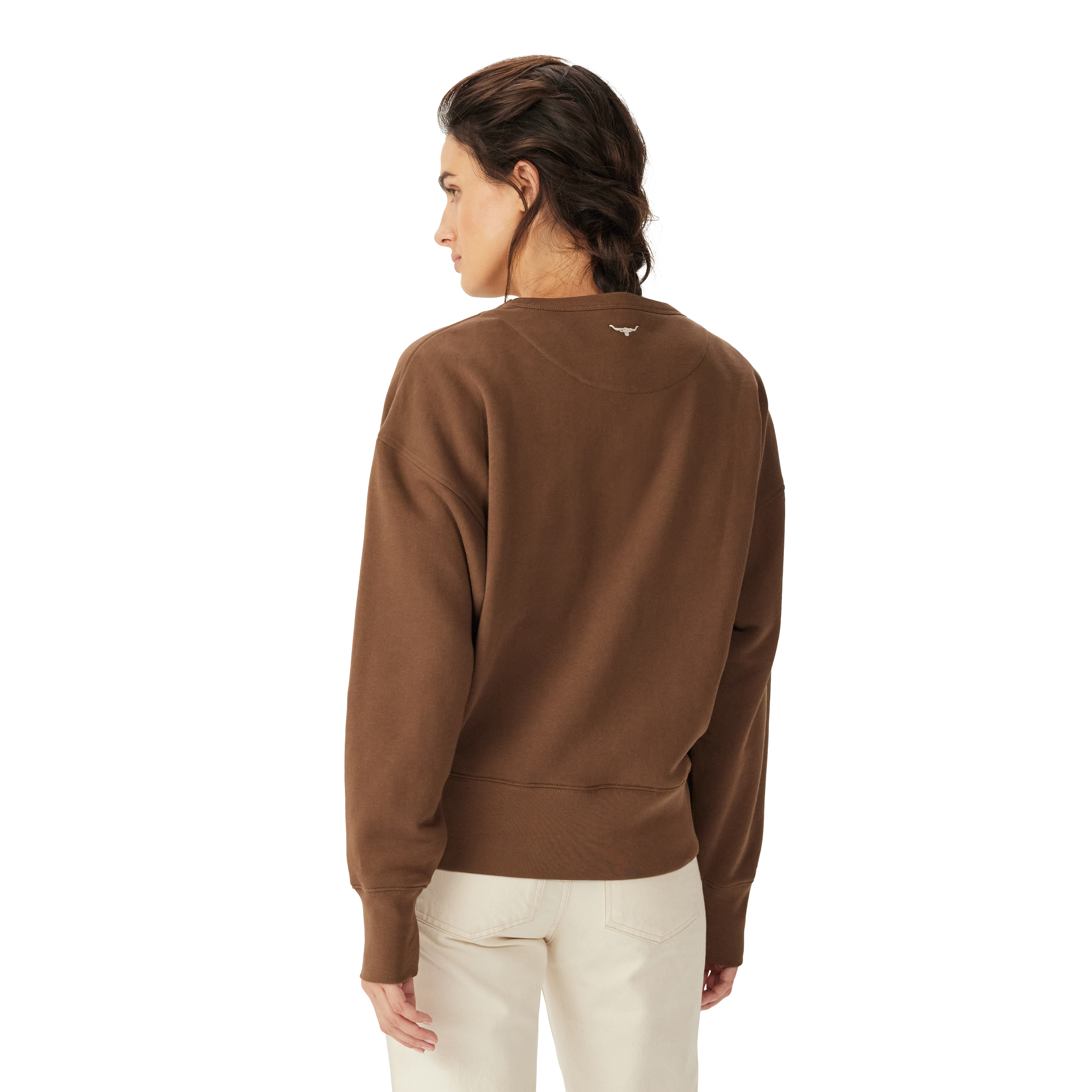 R.M.Williams Womens RMW Heritage Crew Sweatshirt (KCR00BB01) Brown Bark