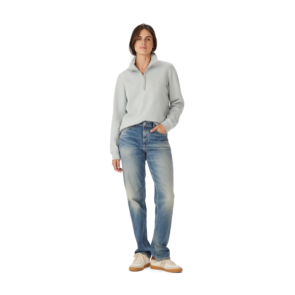 R.M.Williams Womens Trickett 1/4 Zip Sweatshirt (KZR00BB01) Salt