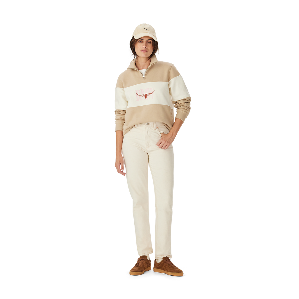 R.M.Williams Womens Trickett Panel Sweatshirt (KZR00BB01) Sand