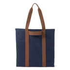 Back view of a navy R.M.Williams Heritage Tote (CGM9OCA04) with brown handles and RMW logo on a white background.