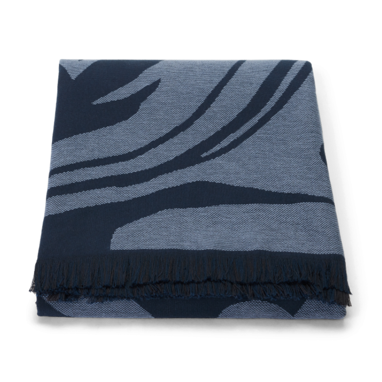 Folded navy and blue vintage R.M.Williams Longhorn Towel (LSLCOCO02) on a white background.