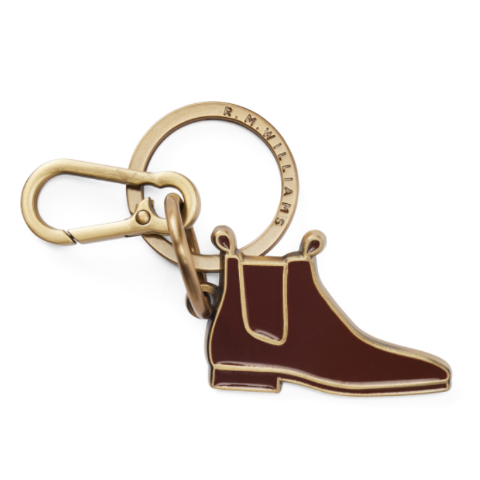 R.M.Williams Men's Boot Enamel Keyring (CKS4AMT01) with boot design on a white background.