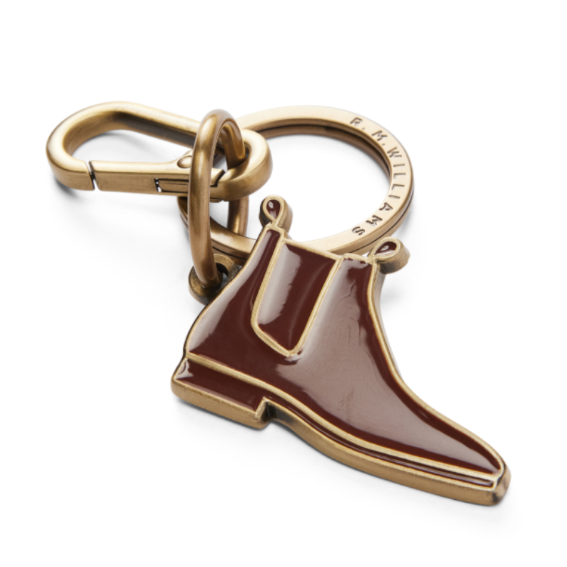 R.M.Williams Men's Boot Enamel Keyring (CKS4AMT01) with boot design on a white background.