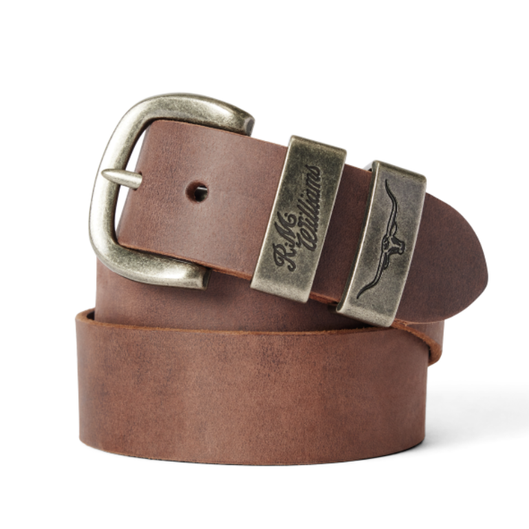 R.M.Williams Mens Drover Belt (BSF5WDN01) Bark