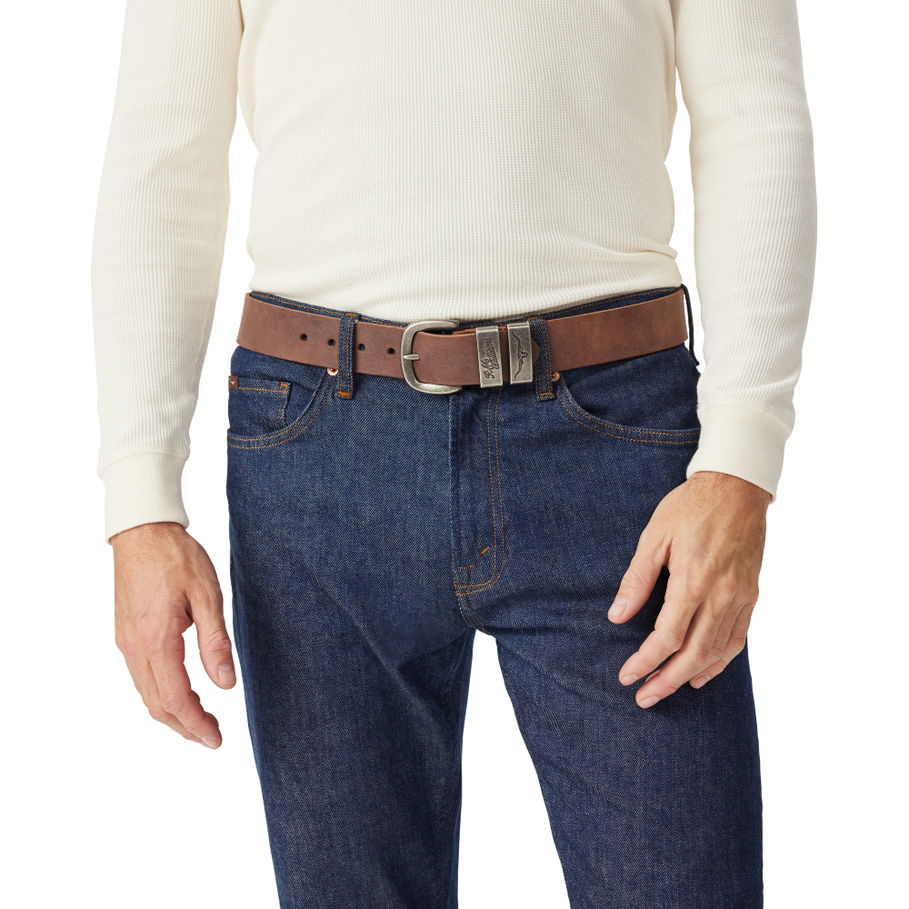 R.M.Williams Mens Drover Belt (BSF5WDN01) Bark