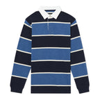 Blue, navy and white striped R.M.Williams Men's Tweedale Rugby (KR200JSFW01) on a white background.