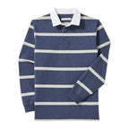 Blue and grey marle R.M.Williams Men's Tweedale Rugby (KR200RJ07) on a white background.
