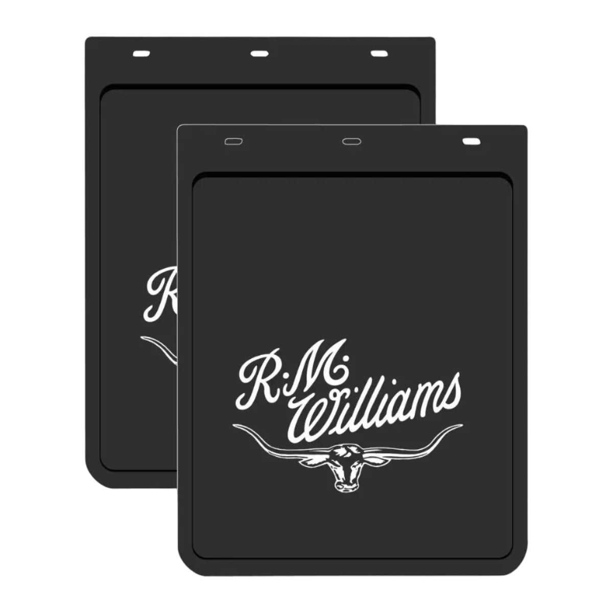 R.M.Williams Mud Flaps Pair 23cmx36cm (MDRMWC) Black/White