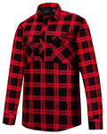 Ritemate Childrens Pilbara Closed Front L/S Flannelette Shirt (RM123SKC) Red/Black