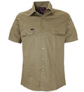 Ritemate Mens Open Front Heavy Weight S/S Work Shirt (RM1000S) Khaki S