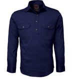 Ritemate Mens Closed Front Heavy Weight L/S Work Shirt (RM100CF) Navy XS