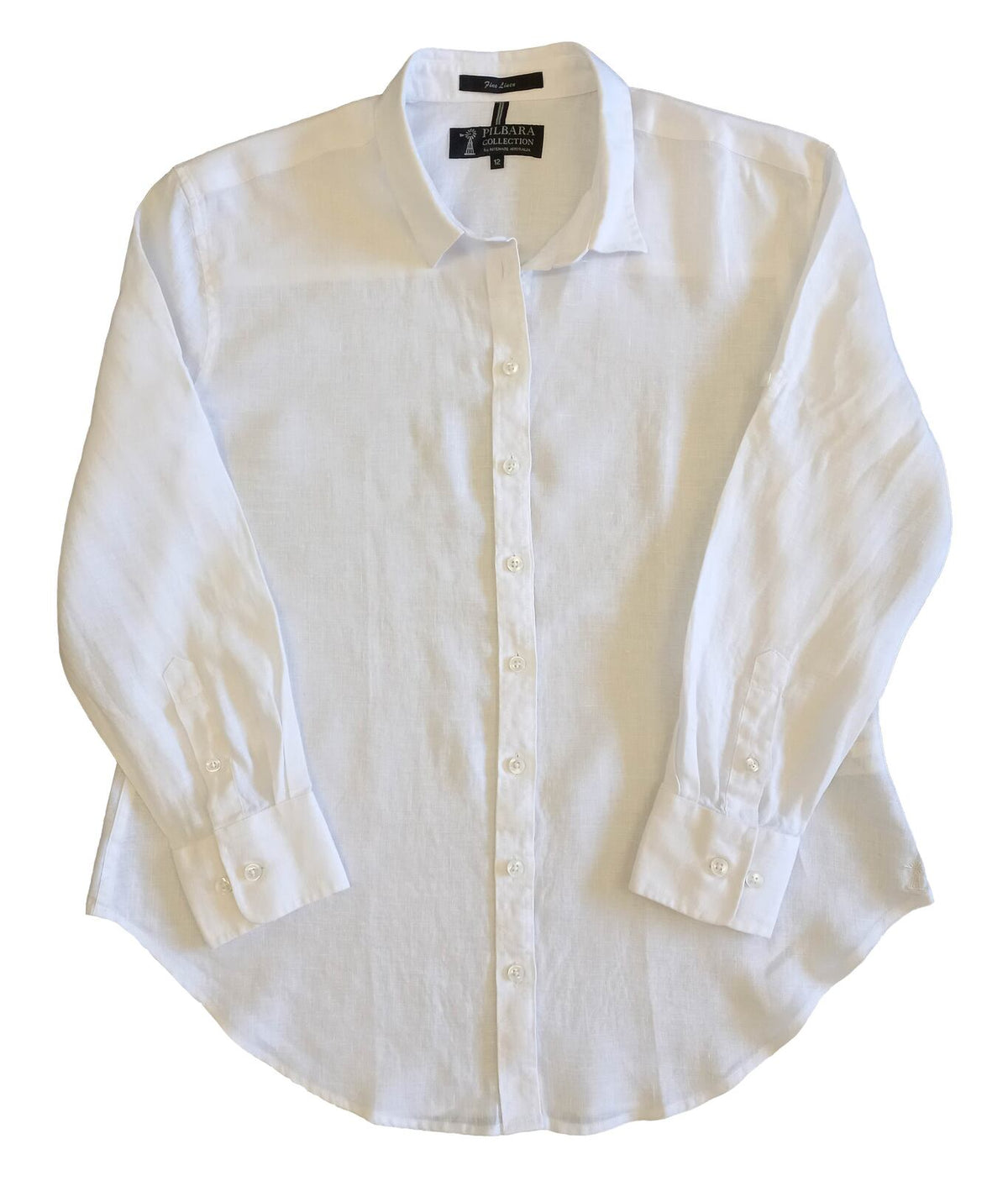 Ritemate Womens Pilbara Linen L/S Shirt (RMPC005) White 10
