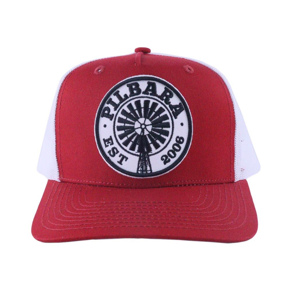 Ritemate Unisex Pilbara Established Trucker Cap (RMTC001) Rust Red/White OSFM
