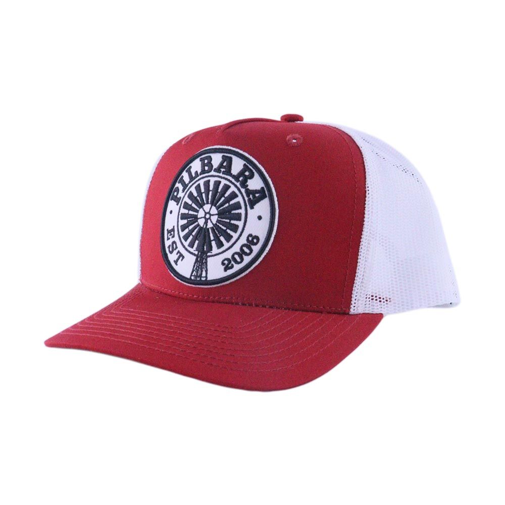 Ritemate Unisex Pilbara Established Trucker Cap (RMTC001) Rust Red/White OSFM